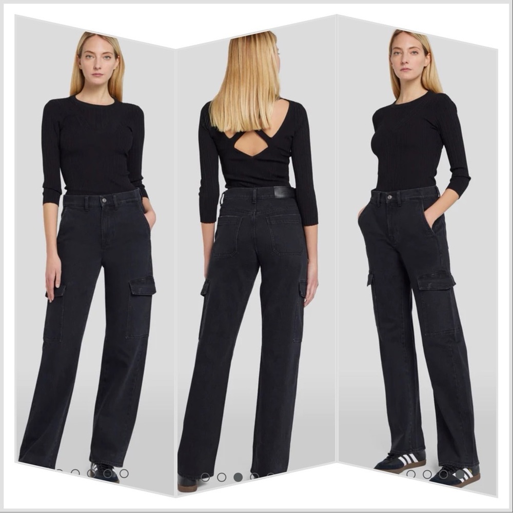 💕Very Nice & Rigid 7 For All Mankind High Rise Tess Cargo Jean in Collide💕